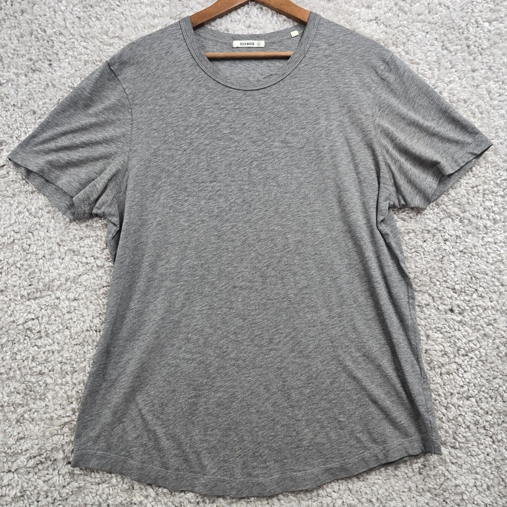 Buck Mason Womens Crewneck Tee Gray Size XL‎ Minimalist Casual Soft Cotton